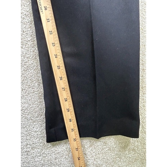 Rafaella Womens Size 12 Black Dress Pants Corporate Goth Faux Leather‎ Trim - Picture 4 of 10